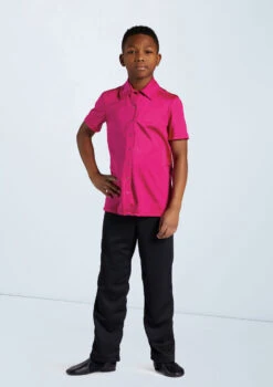 Weissman Boys Collared Shirt -Dance Costume Store 12501 lipstick 11456 black 4211 58998.1678887463