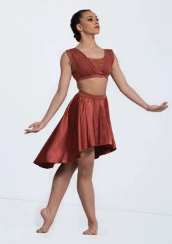 Weissman Draped Mesh Bra Top -Dance Costume Store 14297 paprika 3007 89969.1694130927