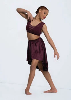 Weissman Draped Mesh Bra Top -Dance Costume Store 14297 raisin 2983 13784.1698713199