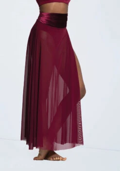 Weissman Velvet Waist Mesh Maxi Skirt -Dance Costume Store 14299 blackcherry 7510 58192.1678889091