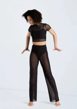 Weissman Power Mesh Wide Leg Pants -Dance Costume Store 14428 black 14430 black 719 96900.1692402481