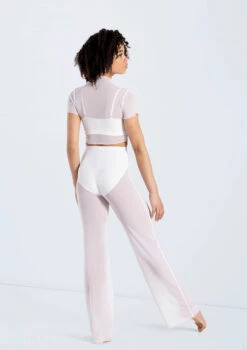 Weissman Power Mesh Wide Leg Pants -Dance Costume Store 14428 white 14430 white 08 65735.1692402481