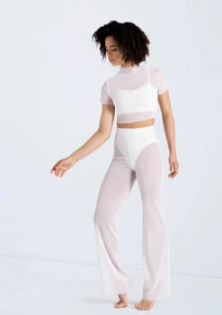 Weissman Power Mesh Wide Leg Pants -Dance Costume Store 14428 white 14430 white 194 66414.1692402480