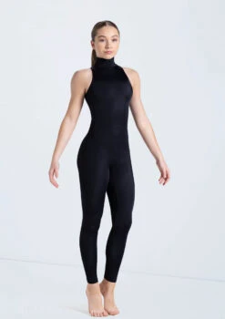 Weissman Mock Neck Sleeveless Unitard -Dance Costume Store 14497 black 0119 20601.1678889720