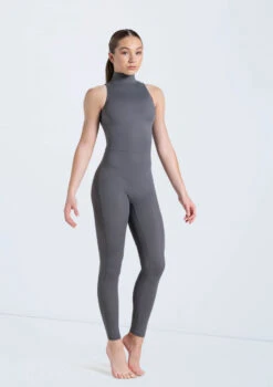 Weissman Mock Neck Sleeveless Unitard -Dance Costume Store 14497 gray 0259 69437.1678889720