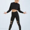 Weissman Long Sleeve Cropped Hoodie -Dance Costume Store AH10417 black MT10411 black 010 30721.1678890513