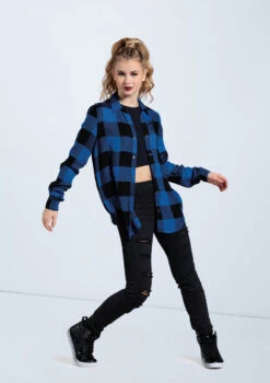 Weissman Oversized Buffalo Plaid Shirt -Dance Costume Store AH10810 royal AH9210 black 881 51845.1698450091