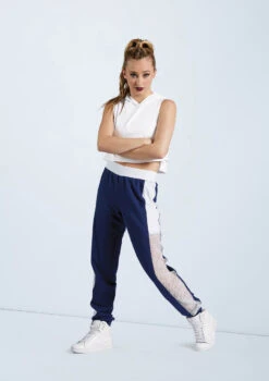 Weissman Sporty Mesh Jogger Pants -Dance Costume Store AH11754 navy 6856 32832.1698840265