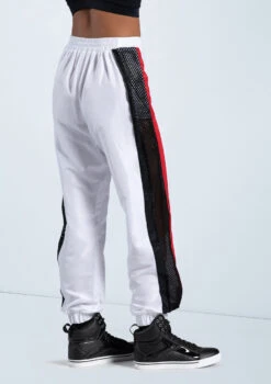 Weissman Sporty Stripe Jogger Pants -Dance Costume Store AH12719 white 667 47820.1678890677