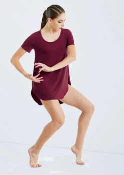 Weissman Oversized Favorite Tee Dress -Dance Costume Store D10565 blackcherry 432 91761.1698450226