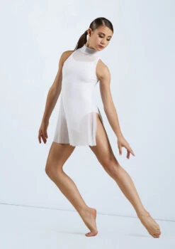 Weissman Mesh Tunic Overdress -Dance Costume Store D10664 white 161192t 50007.1698840460