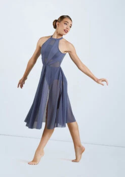Weissman High Neck Halter Dress -Dance Costume Store D11656 slateblue 161365 76653.1678890832