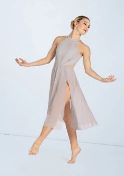 Weissman High Neck Halter Dress -Dance Costume Store D11656 softgray 2946 18580.1678890832
