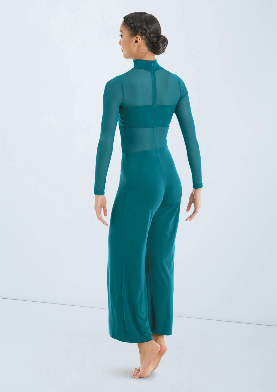 Weissman Culotte Unitard With Mesh 4 Weissman Culotte Unitard With Mesh - Image 2