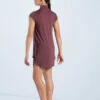 Weissman Mock Neck Tee Dress -Dance Costume Store MJ12796 rosewood 774 99438.1678891073