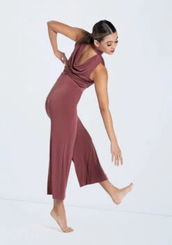 Weissman Matte Jersey Cowl Crop Top -Dance Costume Store MJ13035 rosewood MJ12791 rosewood 523 27027.1698840483