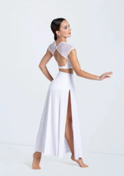 Weissman Matte Jersey Maxi Skirt -Dance Costume Store MT10463 S13081 white 083 97493.1694572767