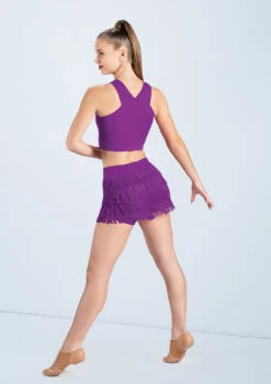 Weissman Lattice Front Crop Top 13 Weissman Lattice Front Crop Top -Dance Costume Store MT10485 MT3228 electricpurple 0127 17954.1678891129