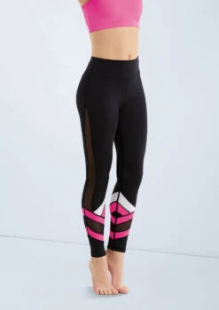 Weissman Bright Stripe Mesh Leggings