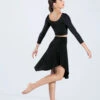 Weissman Matte Jersey Curved Hem Skirt -Dance Costume Store MT12224 black S13073 black 617 24058.1692491475