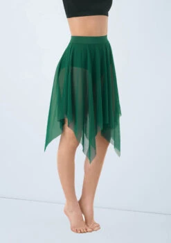 Weissman Mesh Handkerchief Hem Skirt -Dance Costume Store S10165 forest 0984 85421.1678891454