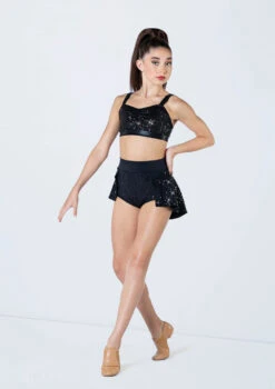 Weissman Sequin Back Panel Skirt 11 Weissman Sequin Back Panel Skirt -Dance Costume Store S12430 black 446 41044.1698840515