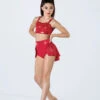 Weissman Sequin Back Panel Skirt -Dance Costume Store S12430 red 361 59778.1692404069