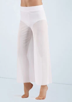 Weissman Mesh Culotte Pants 8 Weissman Mesh Culotte Pants -Dance Costume Store SM11441 white 11086 92945.1678891641