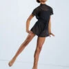 Weissman Mock Neck Power Mesh Romper -Dance Costume Store SM11785 BLACK 6583 67926.1678891650