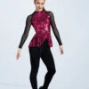 Weissman Ultra Sparkle Peplum Top -Dance Costume Store SQ12731 lipstick 363 95165.1678891723