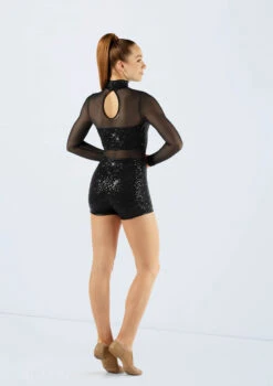 Weissman Sequin And Mesh Biketard 9 Weissman Sequin And Mesh Biketard -Dance Costume Store SQ13864 black 295 16124.1698840541