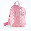 Bloch Girls Satin Backpack -Dance Costume Store bla5320 pink front 1 70017.1693524159