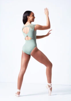 Bloch Emma Boat Neck Lace Leotard -Dance Costume Store bll4162 sage back 53968.1679927440
