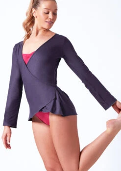 Ballet Rosa Long Sleeve Ballet Wrap -Dance Costume Store brsayaka grey front t 74085.1698804055
