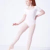 Capezio Class Kids Short Sleeve Leotard -Dance Costume Store cad400c white front 2 21030.1689290965