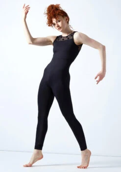 Move Dance Ariella Open Back Catsuit -Dance Costume Store moc0636 black front 2 69117.1678928413