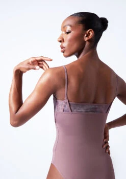 Move Dance Goda Camisole Leotard -Dance Costume Store mol0669 orchid pink close up back 31229.1683070109