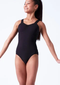 Move Dance Maggie Teen Wide Strap Leotard -Dance Costume Store mol5131 black front t 99448.1691019799