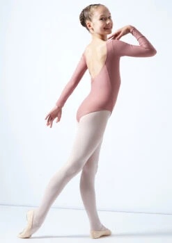 Move Dance Teen Camille Long Sleeve Leotard -Dance Costume Store mol5801 pnk back 1 26901.1678884473