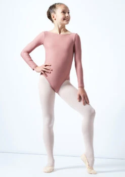 Move Dance Teen Camille Long Sleeve Leotard -Dance Costume Store mol5801 pnk front 1 86554.1678884473
