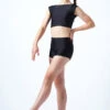 Move Dance Teen Carina High Waisted Dance Shorts -Dance Costume Store mor5811 blk front 1 15769.1678884780