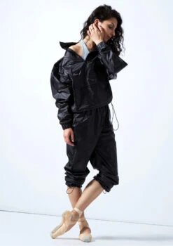 Move Dance Regina Heat Retention Jacket -Dance Costume Store moz0400 black front 2 37008.1678884932