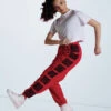 Weissman Fishnet Panel Joggers -Dance Costume Store wn15422 red 16 44079.1694474702