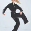 Weissman French Terry Split-Front Pants -Dance Costume Store wn15426 black 10 11896.1694694085