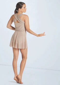 Weissman Asymmetric Draped Leotard -Dance Costume Store wn15429 latte 3235 84722.1694694098