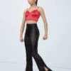 Weissman Vegan Leather Side-Split Pants 1 Weissman Vegan Leather Side-Split Pants -Dance Costume Store wn15511 black 10 82396.1694696011