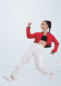 Weissman French Terry Cropped Jacket -Dance Costume Store wn15532 red 93 76542.1694696025