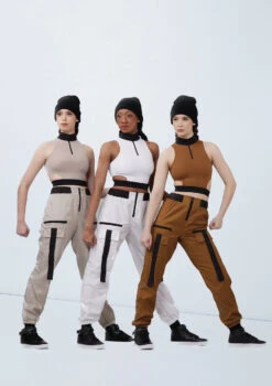 Weissman Mock Neck Cutout Waist Top -Dance Costume Store wn15539 latte 31 t 62827.1698824360