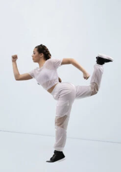 Weissman Mesh Oversized Tee -Dance Costume Store wn15540 white 11 64392.1694697894