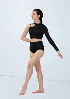 Weissman Asymmetric Cutout Crop Top